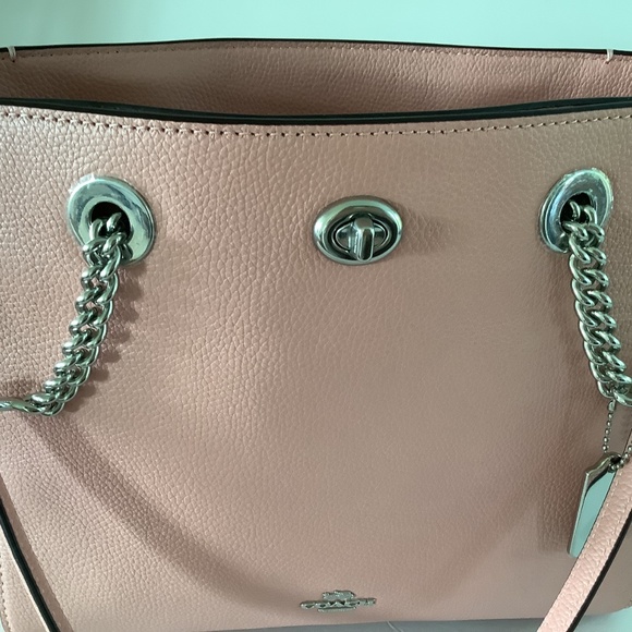 Genuine Coach Pink Handbag with silver chain Hardware brand new - Picture 6 of 11